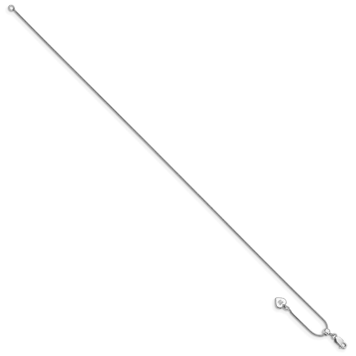 925 White Gold 0.95 mm Polished Chain Necklace