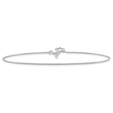 925 White Gold 0.95 mm Polished Chain Necklace alternate angle