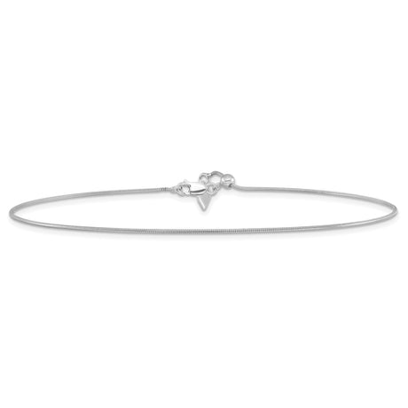 925 White Gold 0.95 mm Polished Chain Necklace alternate angle