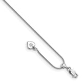 925 White Gold 0.95 mm Polished Chain Necklace detail view
