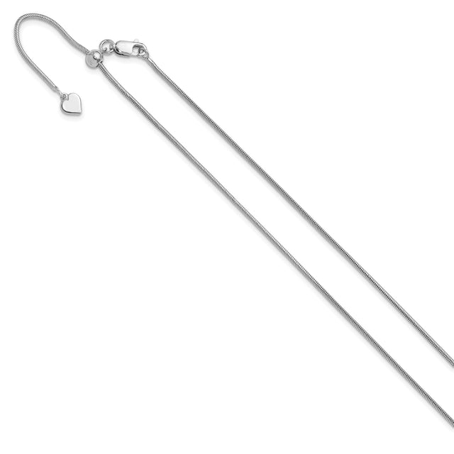 925 White Gold 1.4 mm Polished Chain Necklace