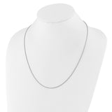 925 White Gold 1.4 mm Polished Chain Necklace detail view