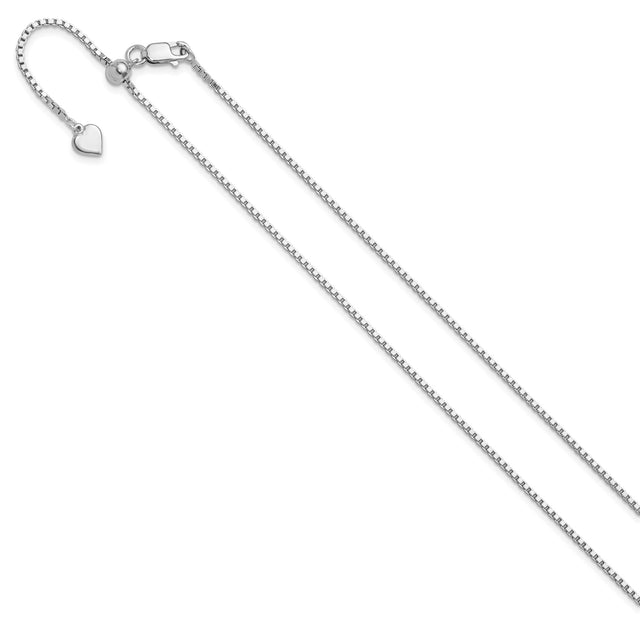 925 White Gold 1.3 mm Box Chain Necklace