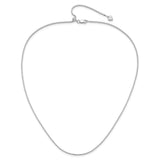 925 White Gold 1.3 mm Box Chain Necklace alternate angle