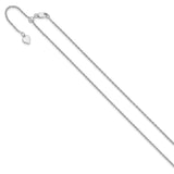 925 White Gold 1.35 mm Rope Chain Necklace, Polished