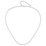 925 White Gold 1.35 mm Rope Chain Necklace, Polished alternate angle