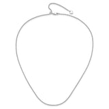 925 White Gold 1.55 mm Rope Chain Necklace, Polished alternate angle