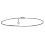 925 White Gold 1.45 mm Polished Chain Necklace alternate angle