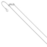 925 White Gold 1 mm Polished Chain Necklace