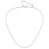 925 White Gold 1 mm Polished Chain Necklace alternate angle