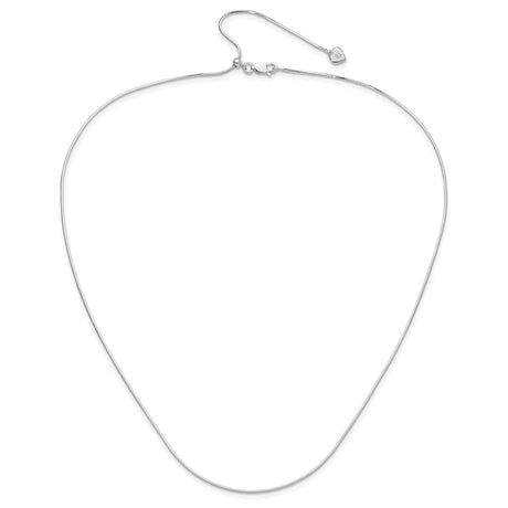 925 White Gold 1 mm Polished Chain Necklace alternate angle