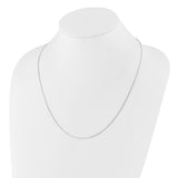 925 White Gold 1 mm Polished Chain Necklace detail view