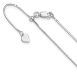 925 White Gold 1 mm Polished Chain Necklace detail view