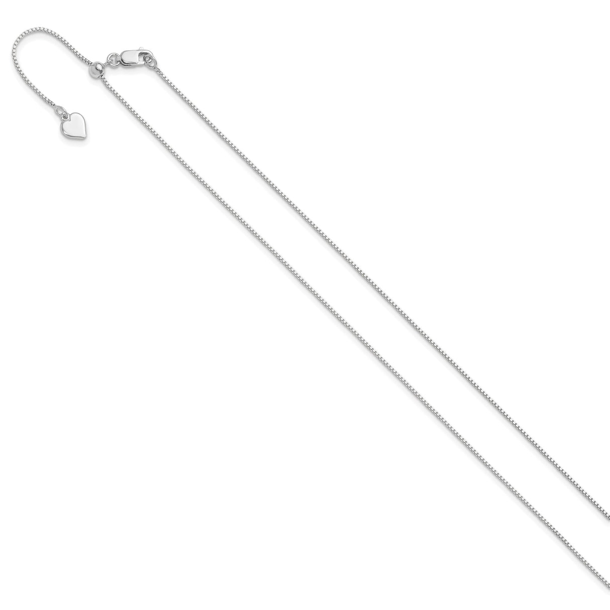 925 White Gold 0.85 mm Box Chain Necklace