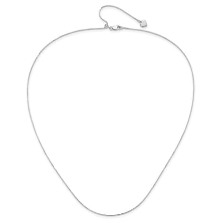 925 White Gold 0.85 mm Box Chain Necklace alternate angle