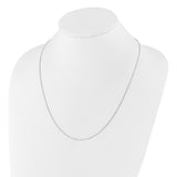 925 White Gold 0.85 mm Box Chain Necklace detail view