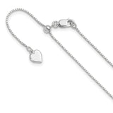 925 White Gold 0.85 mm Box Chain Necklace detail view
