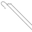 925 White Gold 2.25 mm Rope Chain Necklace, Polished