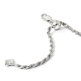 925 White Gold 2.25 mm Rope Chain Necklace, Polished detail view