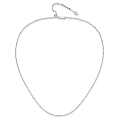 925 White Gold 2 mm Polished Chain Necklace alternate angle