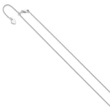 925 White Gold 1 mm Polished Chain Necklace