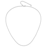 925 White Gold 1 mm Polished Chain Necklace alternate angle