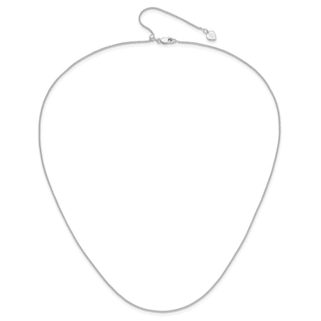 925 White Gold 1 mm Polished Chain Necklace alternate angle