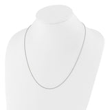 925 White Gold 1 mm Polished Chain Necklace detail view