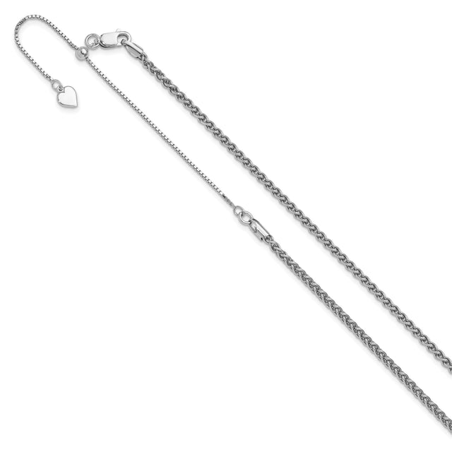 925 White Gold 2.5 mm Polished Chain Necklace