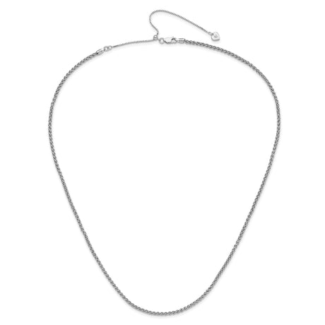 925 White Gold 2.5 mm Polished Chain Necklace alternate angle