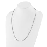 925 White Gold 2.5 mm Polished Chain Necklace detail view