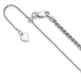 925 White Gold 2.5 mm Polished Chain Necklace detail view