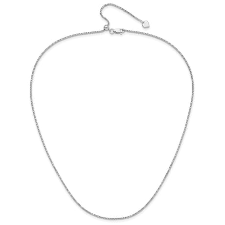 925 White Gold 1.4 mm Polished Chain Necklace alternate angle