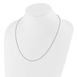 925 White Gold 1.4 mm Polished Chain Necklace detail view
