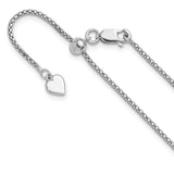 925 White Gold 1.4 mm Polished Chain Necklace detail view