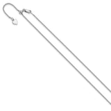 925 White Gold 1.4 mm Curb Chain Necklace, Polished
