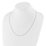 925 White Gold 1.4 mm Curb Chain Necklace, Polished detail view