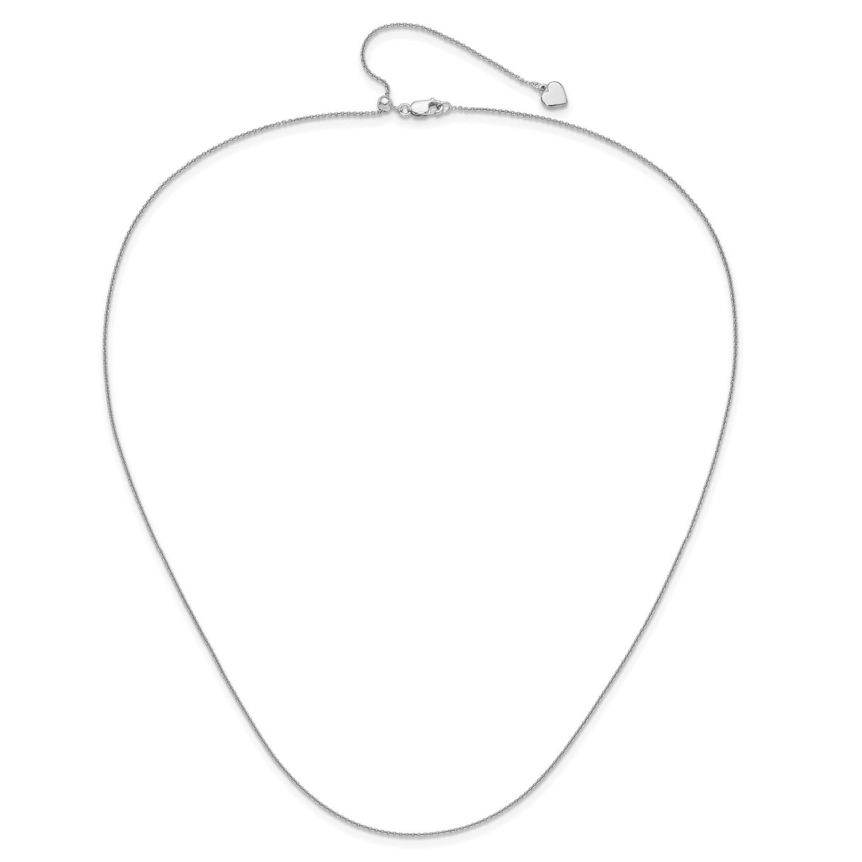 925 White Gold 0.95 mm Polished Chain Necklace alternate angle