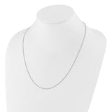 925 White Gold 0.95 mm Polished Chain Necklace detail view