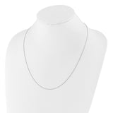 925 White Gold 0.95 mm Singapore Chain Necklace, Polished detail view