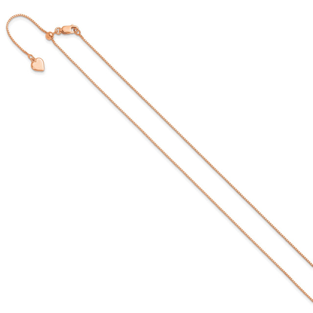925 Rose Gold 0.85 mm Box Chain Necklace