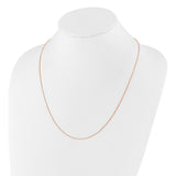 925 Rose Gold 0.85 mm Box Chain Necklace detail view