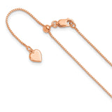 925 Rose Gold 0.85 mm Box Chain Necklace detail view