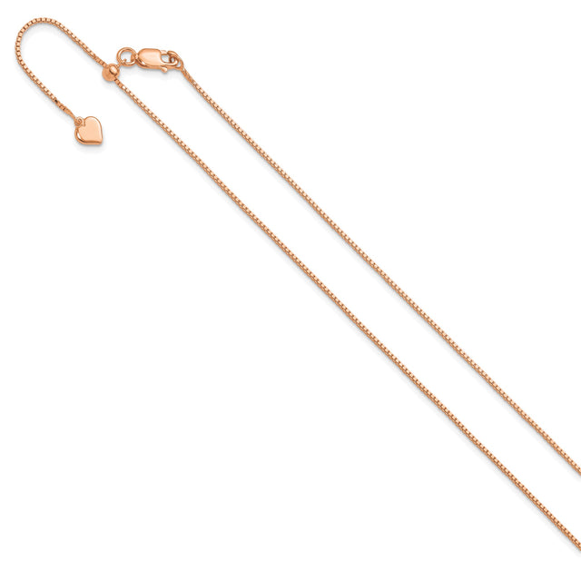 925 Rose Gold 0.95 mm Box Chain Necklace