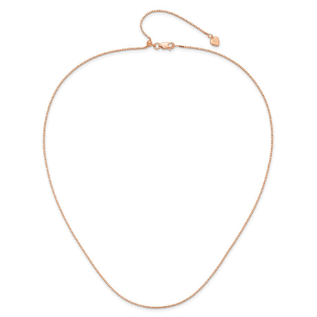 925 Rose Gold 0.95 mm Box Chain Necklace alternate angle