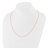 925 Rose Gold 0.95 mm Box Chain Necklace detail view