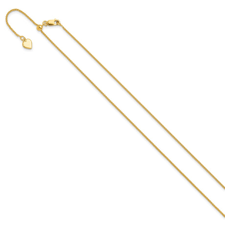 925 Yellow Gold 1 mm Polished Chain Necklace