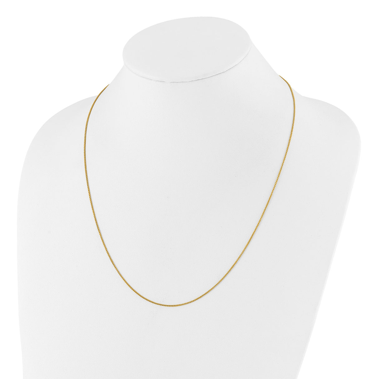 925 Yellow Gold 1 mm Polished Chain Necklace detail view