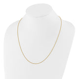 925 Yellow Gold 1 mm Polished Chain Necklace detail view