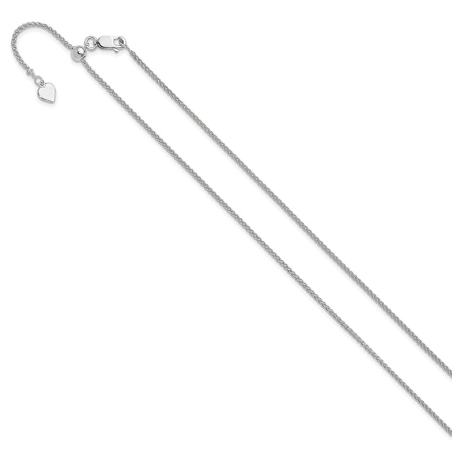 925 White Gold 1.45 mm Polished Chain Necklace